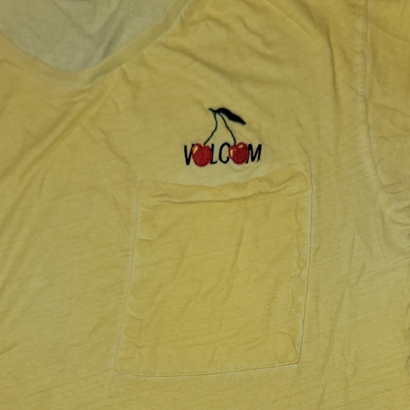 Volcom Yellow Short Sleeve Tee Casual Style - Picture 4 of 7
